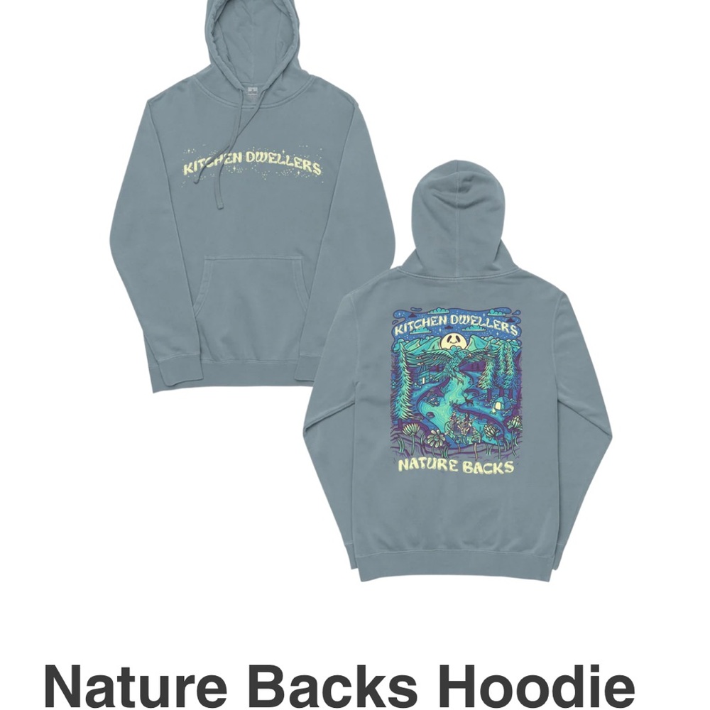 Blue and Yellow Sweatshirt with Graphic Design